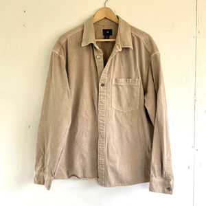 H&M Oversized Heavy Cotton Twill Shirt Jacket - Khaki Tan XL
